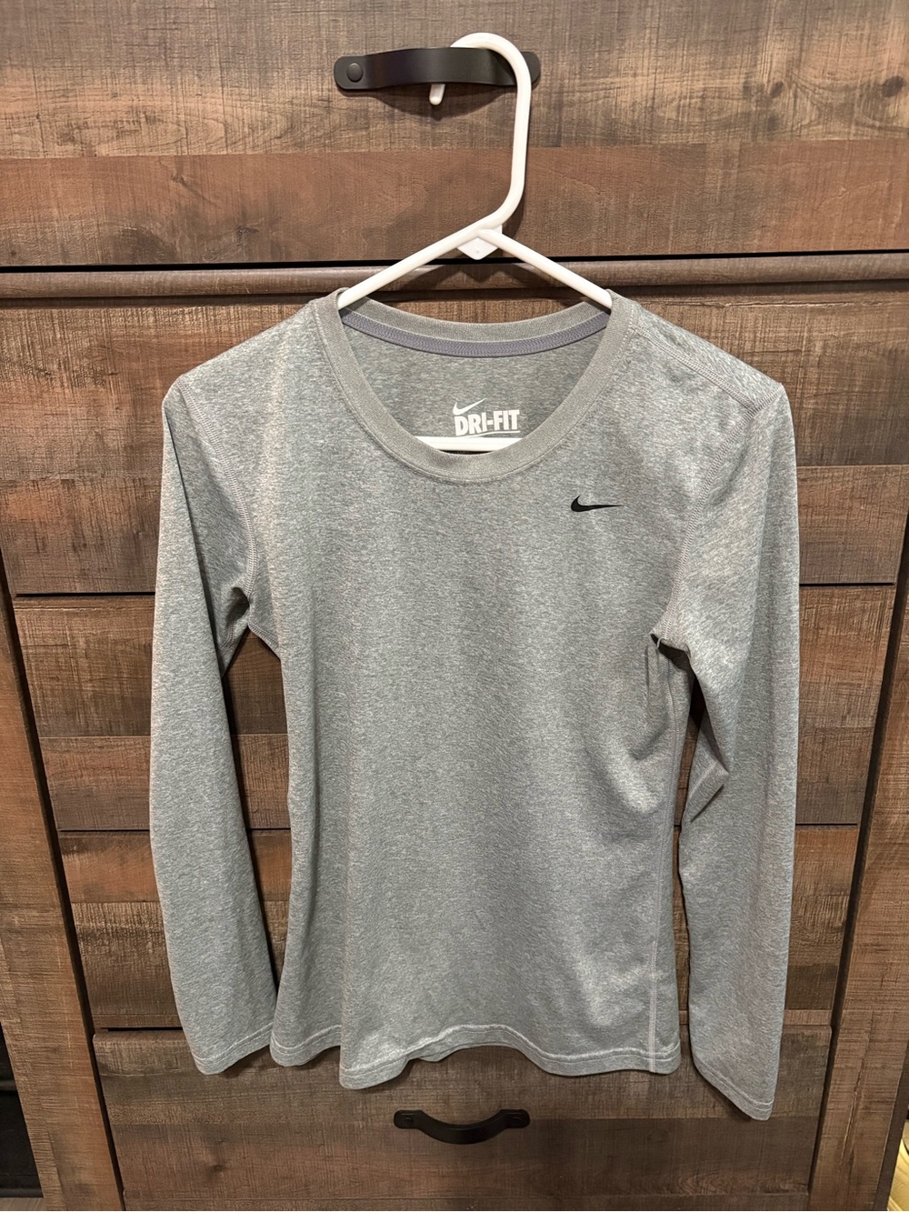 Nike Gray Dri-FIT Long Sleeve Athletic Tee